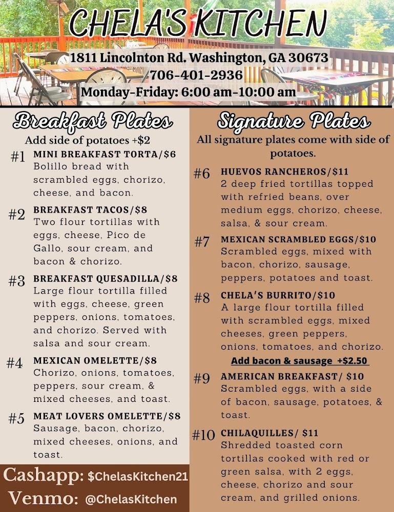 Chela's Kitchen Menu image 1